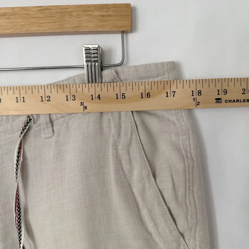 Zara Linen Blend Men Size 31 Shorts Summer Casual Beach Lightweight Neutral - Picture 4 of 9